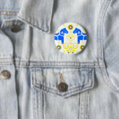 Blue Dala Horses Ronde Button 5,7 Cm (In situ)