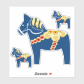 Blue Dala Paard Stickers (Vel)