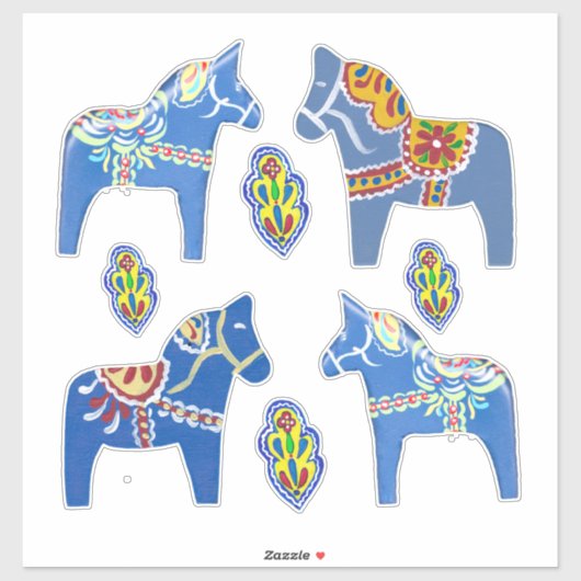 Blue Dala-paardensticker Sticker (Vel)