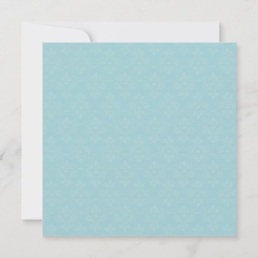 Blue Damask Afstuderen Kaart (Achterkant)