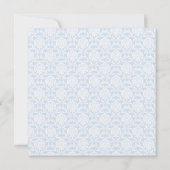 Blue Damask Baptism-uitvindingen Kaart (Achterkant)