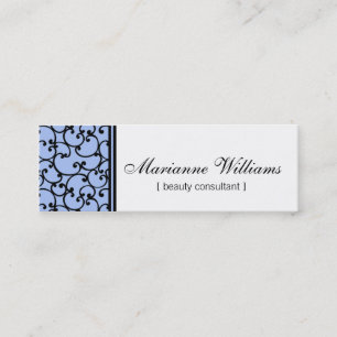 Blue Damask Beauty Micro Mini Visitekaartjes