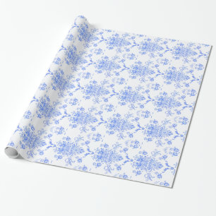 Blue Damask Cadeaupapier