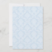 Blue Damask Cross Baptisme Kaart (Achterkant)