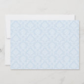 Blue Damask Cross Boy Fotodoop uitnodiging (Achterkant)