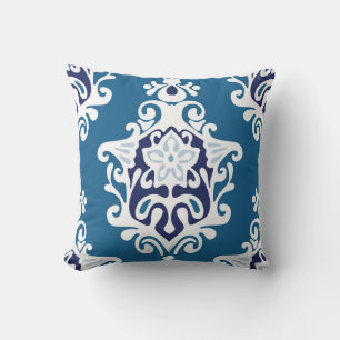 Blue Damask Decorative Pillow Kussen
