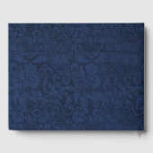 Blue Damask en Peacock Feather Wedding Guest Book Gastenboek (Achterkant)