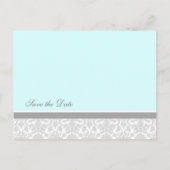 Blue Damask Enregistrer la date Cartes postales Ma (Dos)