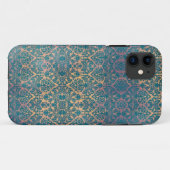  Blue Damask Floral Grunge iPhone Case (Achterkant (horizontaal))