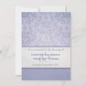 Blue damask formele trouwuitnodiging kaart (Voorkant)