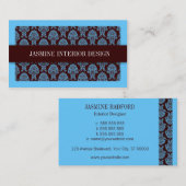 Blue Damask Interior Design Visitekaartje (Voorkant / Achterkant)