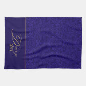Blue Damask Kosher Kitchen Towel for Dairy Theedoek (Horizontaal)