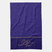 Blue Damask Kosher Serviette de cuisine pour laite (Vertical)