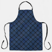 Blue Damask Medallion Pattern Schort (Voorkant)
