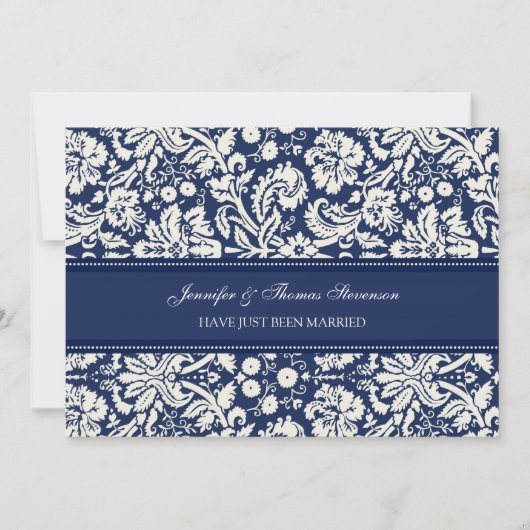 Blue Damask net gehuwde koninklijke kaarten (Voorkant)