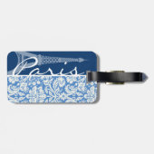 Blue Damask; Parijs Bagagelabel (Achterkant horizontaal)