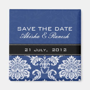 Blue Damask slaat de Magnet Datum op Magneet