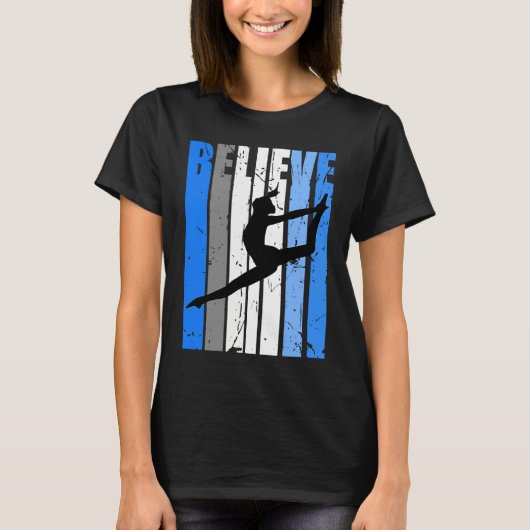 Blue Dance Team Believe Motivating Dancer Dancing T-shirt (Voorkant)