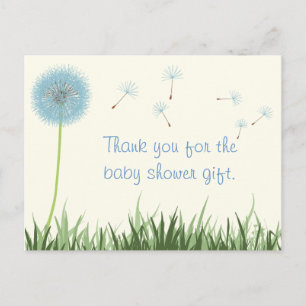 Blue Dandelion Bedankt Briefkaart