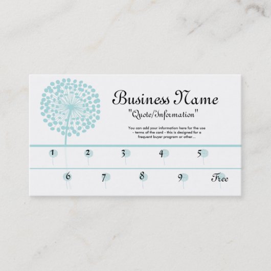 Blue Dandelion Loyalty Kaarten / Reguliere koper (Voorkant)