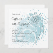 Blue Dandelion uitnodiging (Voorkant / Achterkant)