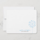 Blue Dandelions Love Hearts Weddenschap Hartelijk  Bedankkaart (Voorkant)