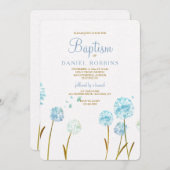 Blue Dandelions religieuze uitnodiging (Voorkant / Achterkant)