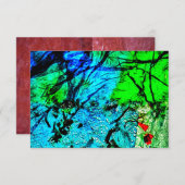 Blue darkness abstract invitation,Abstract blue In Kaart (Voorkant / Achterkant)