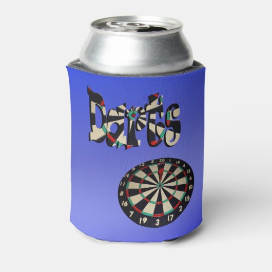 Blue Darts Logo Dartboard Design Blikjeskoeler (Blikje Achterkant)