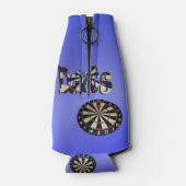 Blue Darts Logo Dartboard Design Flesjeskoeler (Achterkant)