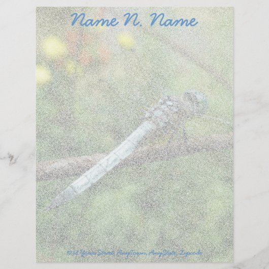Blue Dasher Dragonfly Items Letterhead Briefhoofd (Voorkant)