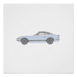 Blue Datsun 240Z-sportauto — perfect Perfect Poster