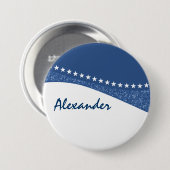 Blue Dazzling Star Curves Button (Voorkant /achterkant)