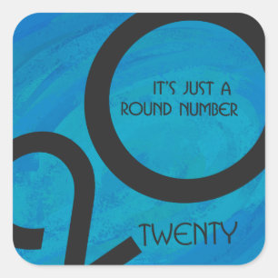 Blue Decade Birthdday Vierkante Sticker