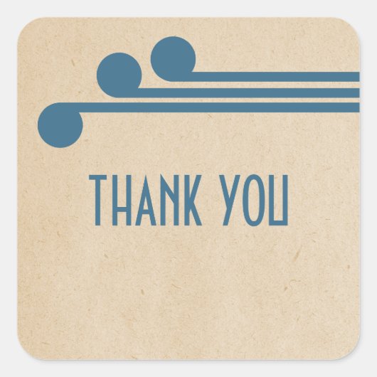 Blue Deco Chic Bedankt Stickers (Voorkant)