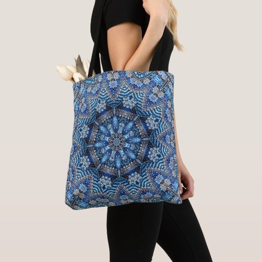 Blue Decorative Christmas Holiday Canvas tas (Dichtbij)