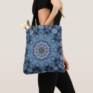 Blue Decorative Christmas Holiday Canvas tas