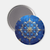 Blue Decorative Christmas Holiday Magnet (Recto/Verso)