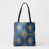 Blue Decorative Christmas Holiday Tote Bag (Devant)