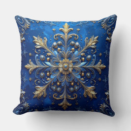 Blue Decorative Christmas Throw Pillow Kussen