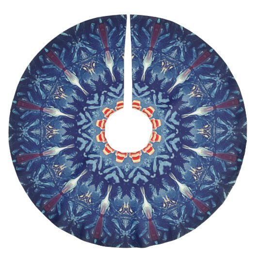 Blue Decorative Christmas Tree Skirt Kerstboom Rok (Voorkant)