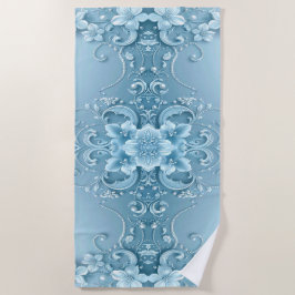 Blue Decorative Floral Beach Towel Strandlaken