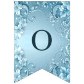 Blue Decorative Floral Bunting Flag Vlaggetjes (Tweede vlag)