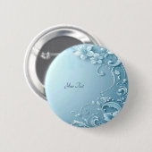 Blue Decorative Floral Button (Voorkant /achterkant)