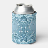 Blue Decorative Floral Can Cooler (Blikje Voorkant)