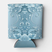 Blue Decorative Floral Can Cooler (Voorkant)
