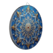 Blue Decorative Floral Dartboard Dartbord (Voorkant Links)