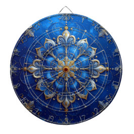 Blue Decorative Floral Dartboard Dartbord