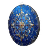 Blue Decorative Floral Dartboard Dartbord (Voorkant Rechts)