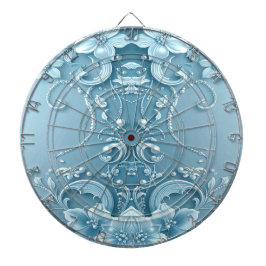 Blue Decorative Floral Dartboard Dartbord